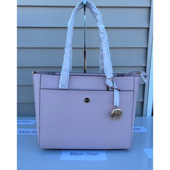 Michael Kors tote maisie 3 in 1 large bag clutch & crossbody Powder Blush - Picture 3 of 12